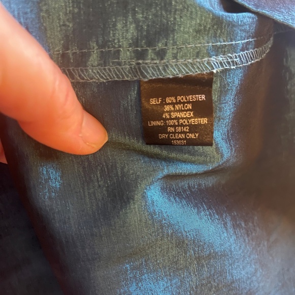 London Style Nights Metallic Iridescent Blue Cocktail Dress Size 10 - Picture 9 of 9